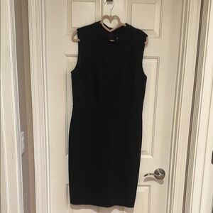 Classiques Entier  Black Sheath Midi Dress Mock Neck Sleeveless